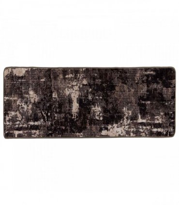 vidaXL Rug Runner MARSA Black 100 x 200 cm Polyester and PVC — Colour: Black and white