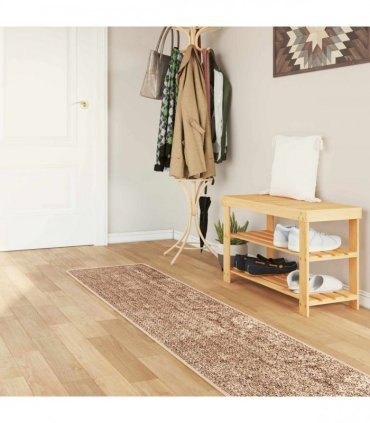 vidaXL Rug Runner MARSA Yellow 50 x 400 cm Polyester and PVC — Colour: Brown