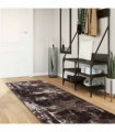 vidaXL Rug Runner MARSA Black 100 x 400 cm Polyester and PVC — Colour: Black and white