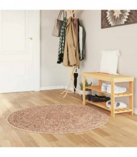 vidaXL Rug Runner MARSA Yellow 120 x 120 cm Polyester and PVC — Colour: Brown