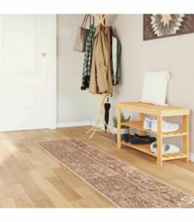vidaXL Rug Runner MARSA Yellow 50 x 250 cm Polyester and PVC — Colour: Brown