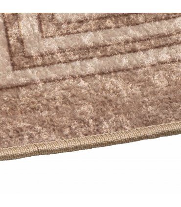 vidaXL Rug Runner MARSA White 100 x 200 cm Polyester and PVC — Colour: Beige and gold