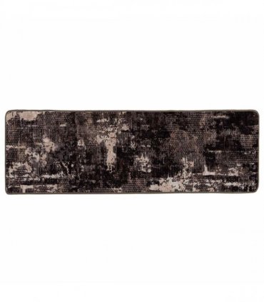 vidaXL Rug Runner MARSA Black 50 x 250 cm Polyester and PVC — Colour: Black and white