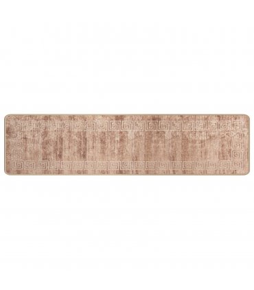 vidaXL Rug Runner MARSA White 50 x 400 cm Polyester and PVC — Colour: Beige and gold