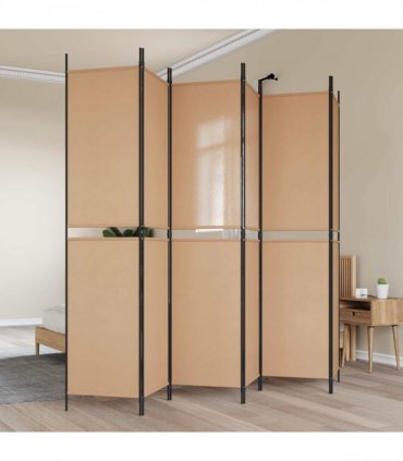 vidaXL 6-Panel Room Divider Beige 300 x 220 cm Fabric
