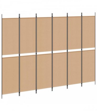 vidaXL 6-Panel Room Divider Beige 300 x 220 cm Fabric
