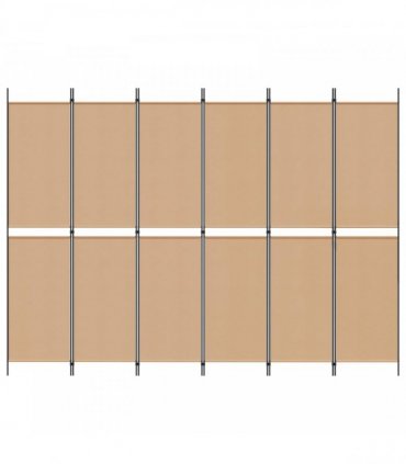 vidaXL 6-Panel Room Divider Beige 300 x 220 cm Fabric