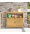 vidaXL Garden Console Table Light Acacia 80 x 35 x 75 cm