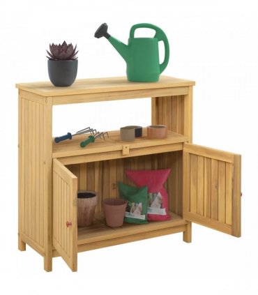 vidaXL Garden Console Table Light Acacia 80 x 35 x 75 cm