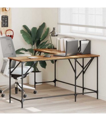 vidaXL Desk Old Wood 149 x 149 x 75 cm Engineered Wood