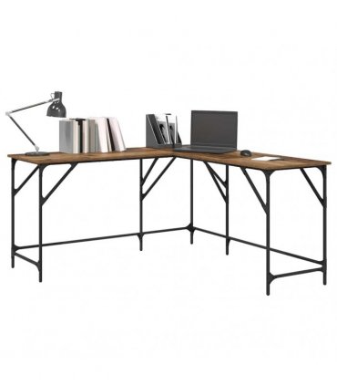 vidaXL Desk Old Wood 149 x 149 x 75 cm Engineered Wood