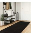 vidaXL Medium Pile Soft and Washable Rug HUARTE Black 1000 x 80 cm — Size: 80 x 1000 cm