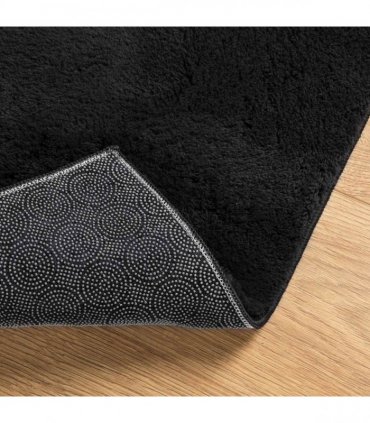 vidaXL Medium Pile Soft and Washable Rug HUARTE Black 1000 x 80 cm — Size: 80 x 1000 cm