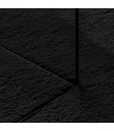 vidaXL Medium Pile Soft and Washable Rug HUARTE Black 1000 x 80 cm — Size: 80 x 1000 cm