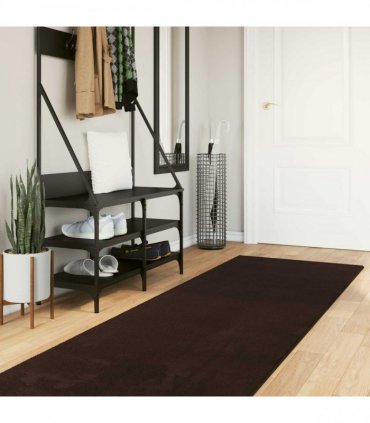vidaXL Medium Pile Soft and Washable Rug HUARTE Brown 1000 x 80 cm — Size: 80 x 1000 cm
