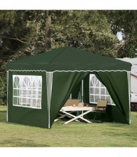 vidaXL Pop-up Party Tent 288 x 288 x 245 cm Green Oxford Fabric — Model: with 4 sidewalls