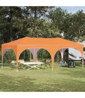 vidaXL Pop-up Party Tent 575 x 288 x 245 cm Orange Oxford Fabric — Model: without sidewall