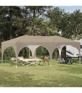 vidaXL Pop-up Party Tent 575 x 288 x 245 cm Cream Oxford Fabric — Model: without sidewall