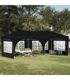 vidaXL Pop-up Party Tent 575 x 288 x 245 cm Anthracite Oxford Fabric — Model: with 4 sidewalls
