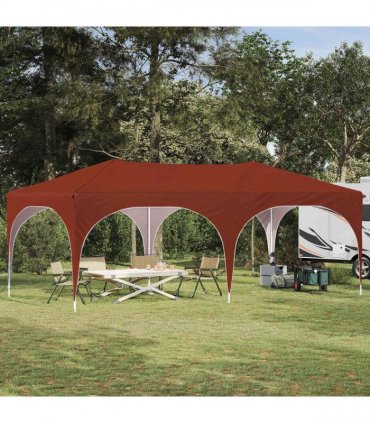 vidaXL Pop-up Party Tent 575 x 288 x 245 cm Terracotta Oxford Fabric — Model: without sidewall