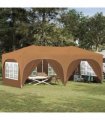 vidaXL Pop-up Party Tent 575 x 288 x 245 cm Beige Oxford Fabric — Model: with 6 sidewalls