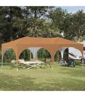 vidaXL Pop-up Party Tent 575 x 288 x 245 cm Beige Oxford Fabric — Model: without sidewall