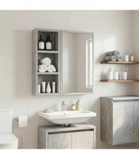 vidaXL Bathroom Wall Cabinet with Shelf Concrete Grey 20 x 10 x 50 cm