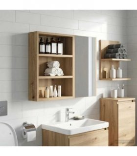 vidaXL Bathroom Wall Cabinet with Shelf Artisian Oak 40 x 10 x 50 cm — Colour: Artisan oak