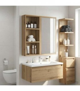 vidaXL Bathroom Wall Cabinet with Shelf Artisian Oak 30 x 14 x 70 cm — Colour: Artisan oak