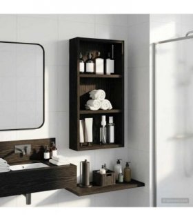 vidaXL Bathroom Wall Cabinet with Shelf Black Oak 30 x 10 x 60.5 cm