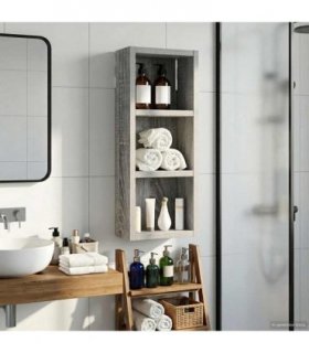 vidaXL Bathroom Wall Cabinet with Shelf Grey Sonoma 20 x 10 x 50 cm