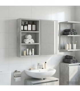 vidaXL Bathroom Wall Cabinet with Shelf Concrete Grey 30 x 10 x 50 cm