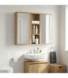 vidaXL Bathroom Wall Cabinet with Shelf Artisian Oak 20 x 10 x 60.5 cm — Colour: Artisan oak