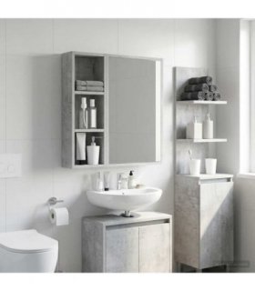 vidaXL Bathroom Wall Cabinet Concrete Grey 20 x 10 x 60.5 cm