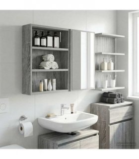 vidaXL Bathroom Wall Cabinet with Shelf Grey Sonoma 40 x 10 x 50 cm