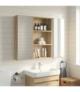 vidaXL Bathroom Wall Cabinet with Shelf Sonoma Oak 40 x 14 x 70 cm