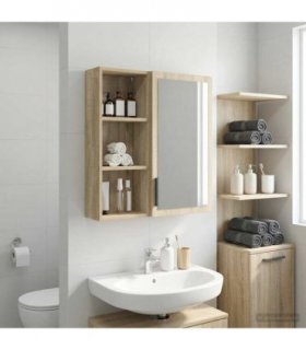 vidaXL Bathroom Wall Cabinet with Shelf Sonoma Oak 30 x 14 x 70 cm