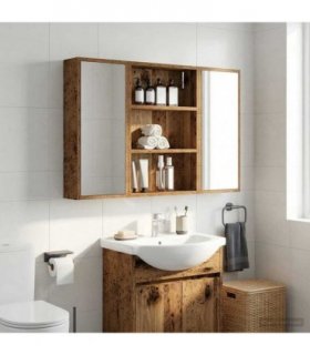 vidaXL Bathroom Wall Cabinet with Shelf Old Wood 40 x 10 x 60.5 cm