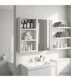 vidaXL Bathroom Wall Cabinet White 30 x 10 x 50 cm Engineered wood