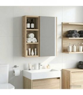 vidaXL Bathroom Wall Cabinet with Shelf Sonoma Oak 20 x 10 x 50 cm