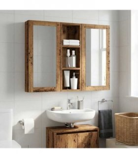 vidaXL Bathroom Wall Cabinet with Shelf Old Wood 20 x 10 x 60.5 cm