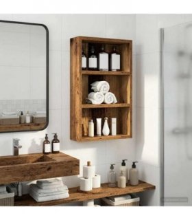 vidaXL Bathroom Wall Cabinet Old Wood 30 x 10 x 50 cm Engineered wood