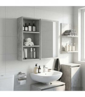 vidaXL Bathroom Wall Cabinet Concrete Grey 30 x 16 x 62.5 cm