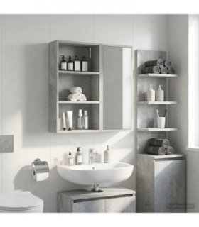 vidaXL Bathroom Wall Cabinet with Shelf Concrete Grey 40 x 14 x 70 cm