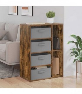 vidaXL Sideboard with Drawer Smoked Oak 60 x 33.5 x 84 cm