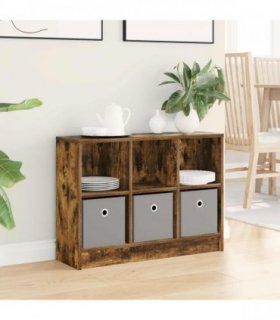 vidaXL Sideboard with Drawer Smoked Oak 73.5 x 22.5 x 53.5 cm — Size: 73.5 x 22 x 53.5 cm