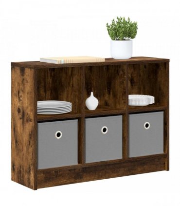 vidaXL Sideboard with Drawer Smoked Oak 73.5 x 22.5 x 53.5 cm — Size: 73.5 x 22 x 53.5 cm