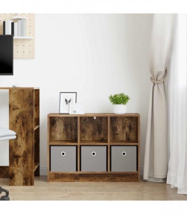 vidaXL Sideboard with Drawer Smoked Oak 73.5 x 22.5 x 53.5 cm — Size: 73.5 x 22 x 53.5 cm