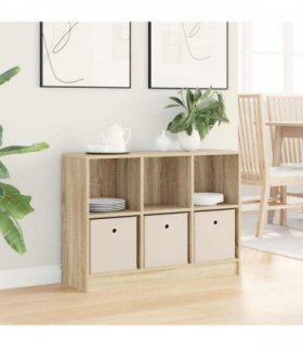 vidaXL Sideboard with Drawer Sonoma Oak 88.5 x 27.5 x 63.5 cm — Size: 88.5 x 27 x 63.5 cm