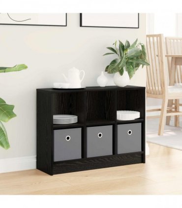 vidaXL Sideboard with Drawer Black Oak 73.5 x 22.5 x 53.5 cm — Size: 73.5 x 22 x 53.5 cm